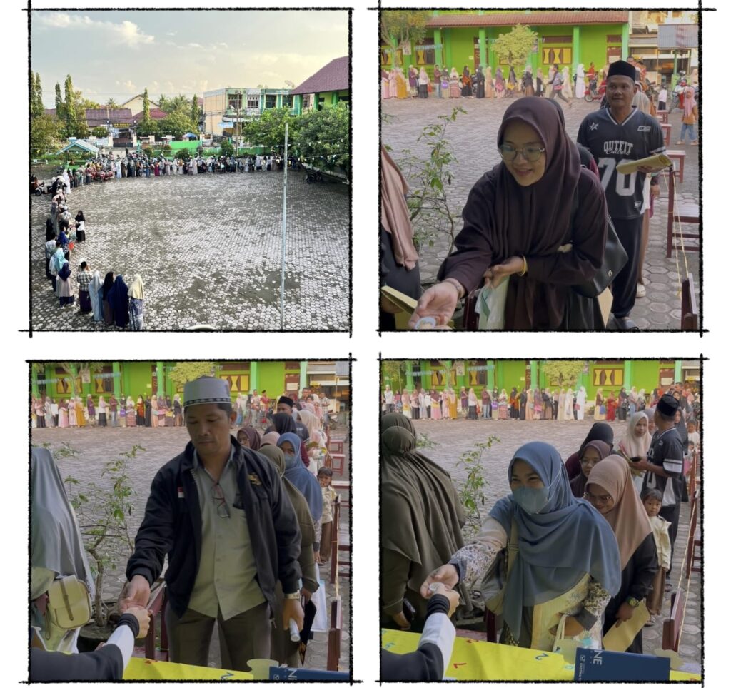 Suasana Pendaftaran PMBM di MIN 13 Pidie Jaya hari pertama yang memadati halaman sekolah